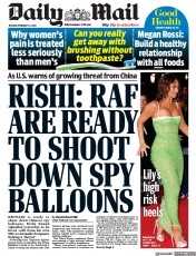 Daily Mail (UK) Newspaper Front Page for 14 February 2023