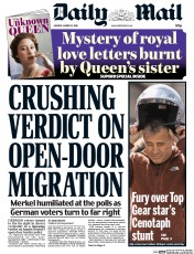 Daily Mail (UK) Newspaper Front Page for 14 March 2016