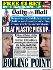 Daily Mail (UK) Newspaper Front Page for 14 April 2018