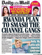 Daily Mail (UK) Newspaper Front Page for 14 April 2022