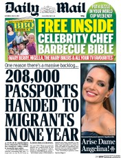 Daily Mail (UK) Newspaper Front Page for 14 June 2014