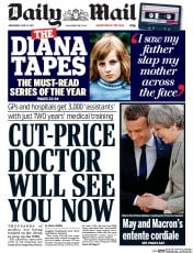 Daily Mail (UK) Newspaper Front Page for 14 June 2017