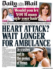 Daily Mail (UK) Newspaper Front Page for 14 July 2017