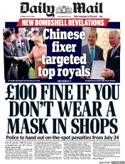Daily Mail (UK) Newspaper Front Page for 14 July 2020