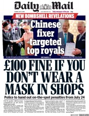 Daily Mail (UK) Newspaper Front Page for 14 July 2020