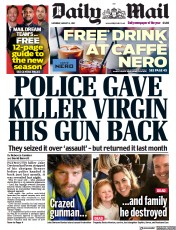 Daily Mail (UK) Newspaper Front Page for 14 August 2021