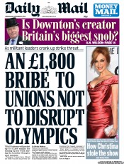 Daily Mail (UK) Newspaper Front Page for 14 September 2011