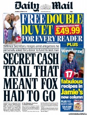 Daily Mail Newspaper Front Page (UK) for 15 October 2011