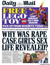 Daily Mail (UK) Newspaper Front Page for 15 October 2016