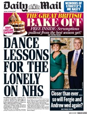 Daily Mail (UK) Newspaper Front Page for 15 October 2018