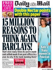 Daily Mail (UK) Newspaper Front Page for 15 October 2019
