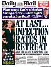 Daily Mail (UK) Newspaper Front Page for 15 January 2021