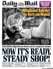 Daily Mail (UK) Newspaper Front Page for 15 February 2021