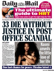 Daily Mail (UK) Newspaper Front Page for 15 February 2022