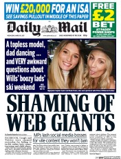 Daily Mail (UK) Newspaper Front Page for 15 March 2017