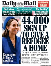 Daily Mail (UK) Newspaper Front Page for 15 March 2022