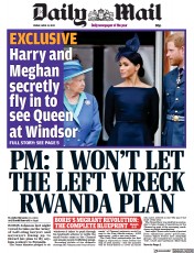 Daily Mail (UK) Newspaper Front Page for 15 April 2022
