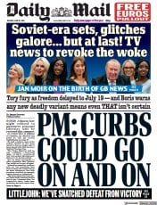 Daily Mail (UK) Newspaper Front Page for 15 June 2021