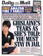 Daily Mail (UK) Newspaper Front Page for 15 July 2020