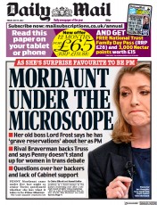 Daily Mail (UK) Newspaper Front Page for 15 July 2022