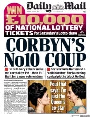 Daily Mail (UK) Newspaper Front Page for 15 August 2019