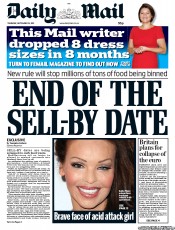 Daily Mail (UK) Newspaper Front Page for 15 September 2011