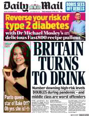 Daily Mail (UK) Newspaper Front Page for 15 September 2020