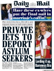 Daily Mail (UK) Newspaper Front Page for 16 October 2015