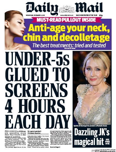 Daily Mail Newspaper Front Page (UK) for 16 November 2016