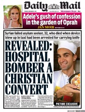 Daily Mail (UK) Newspaper Front Page for 16 November 2021