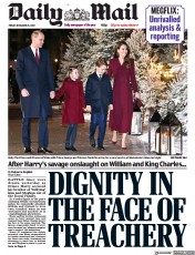 Daily Mail (UK) Newspaper Front Page for 16 December 2022