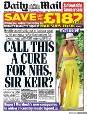 Daily Mail (UK) Newspaper Front Page for 16 January 2023