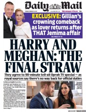 Daily Mail (UK) Newspaper Front Page for 16 February 2021