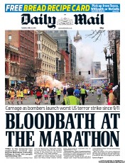 Daily Mail (UK) Newspaper Front Page for 16 April 2013