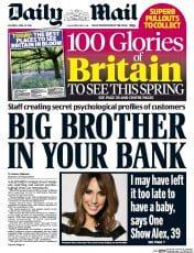 Daily Mail (UK) Newspaper Front Page for 16 April 2016