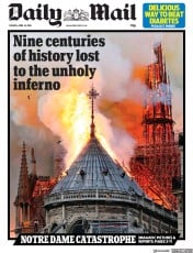 Daily Mail (UK) Newspaper Front Page for 16 April 2019