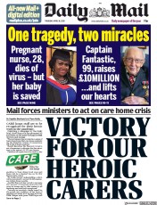 Daily Mail (UK) Newspaper Front Page for 16 April 2020