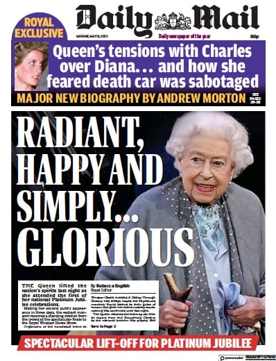 Daily Mail Newspaper Front Page (UK) for 16 May 2022
