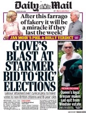 Daily Mail front page for 16 May 2023