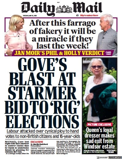 Daily Mail Newspaper Front Page (UK) for 16 May 2023