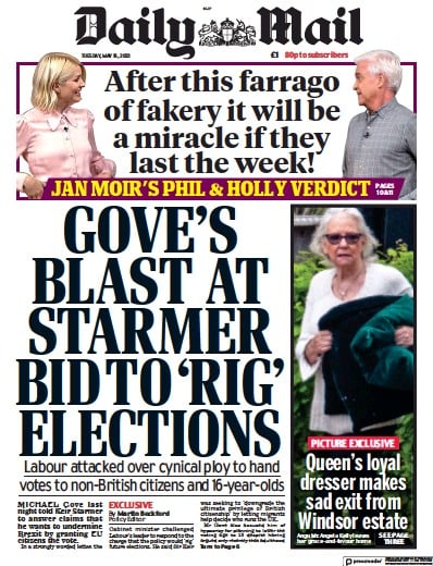 Daily Mail Newspaper Front Page (UK) for 16 May 2023