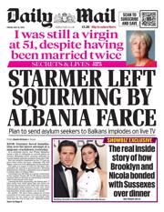 Daily Mail front page for 16 May 2025