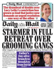 Daily Mail front page for 16 June 2025