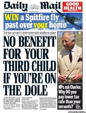 Daily Mail (UK) Newspaper Front Page for 16 July 2013