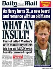 Daily Mail Newspaper Front Page (UK) for 16 September 2015
