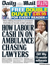 Daily Mail (UK) Newspaper Front Page for 17 October 2011