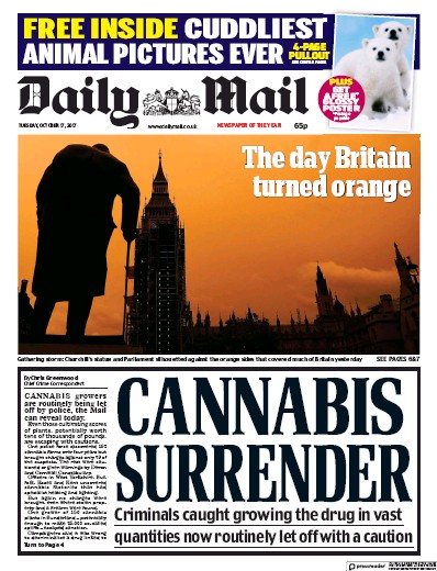 Daily Mail Newspaper Front Page (UK) for 17 October 2017