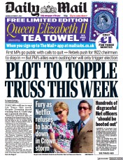 Daily Mail (UK) Newspaper Front Page for 17 October 2022
