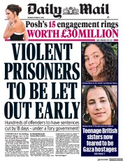 Daily Mail (UK) Newspaper Front Page for 17 October 2023