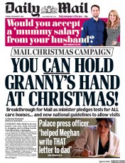 Daily Mail (UK) Newspaper Front Page for 17 November 2020